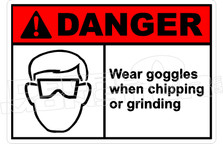Danger 339H - wear goggles when chipping or grinding 