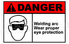 Danger 342H - welding arc wear proper eye protection 