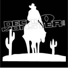 Cowboy on Horse Desert Silhouette 