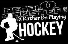 I'd Rather Be Playing Hockey Decal Sticker