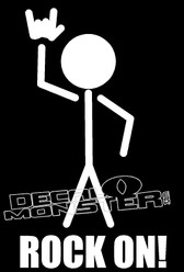 Rock On Devil Horns Stick Man Decal Sticker
