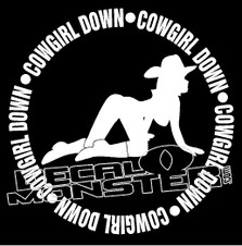 Cowgirl Down 2 Decal Sticker