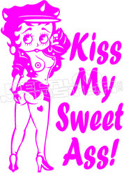 Kiss My Sweet Ass! Betty Boop Boobs Out Decal Sticker