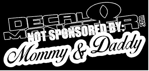 Adesivo JDM Style "Not Sponsored By Mummy And Daddy" 21x5 Cm | Decalcomania In Vinile ORACAL Per Auto, Vetro E Superfici Lisce - Verde