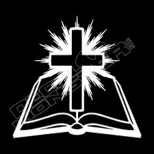 Bible and cross Religion Decal Sticker