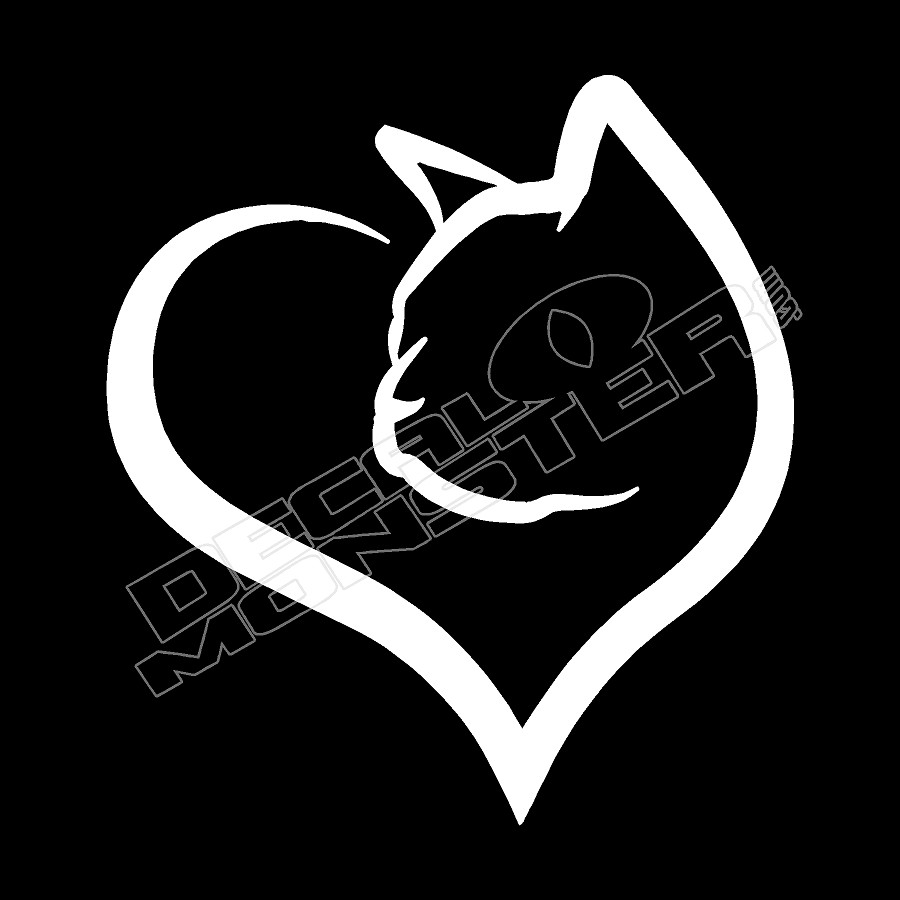 Cat Heart Pet Decal Sticker - DecalMonster.com