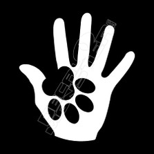 Paw Hand 2 Dog Decal Sticker