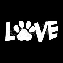 Paw love Dog Decal Sticker
