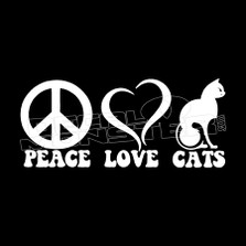 Peace Love Cats Pet Decal Sticker