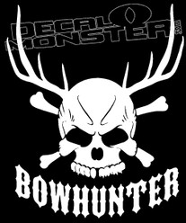 Bowhunter 2 Skull Hunting Decal Sticker