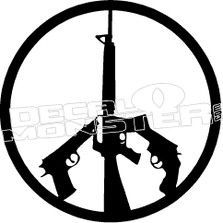 Peace Symbol Guns Decal Sticker