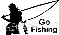 Go Fishing Hot Girl Decal Sticker