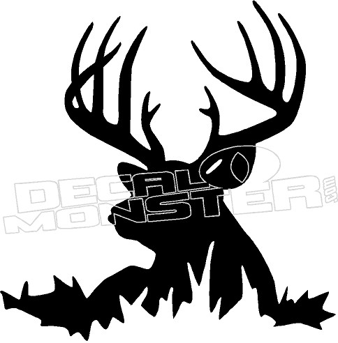 Download Buck Silhouette Hunting Decal Sticker - DecalMonster.com