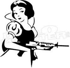 Snow White Gun Decal Sticker