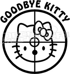 Goodbye Kitty Gun Decal Sticker