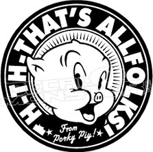 Porky Pig Cartoon Decal Sticker