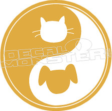 Ying Yang Cat Dog Decal Sticker