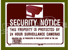 Security Camera 24hours Notice Decal Sticker
