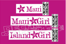 Maui Island Girl Hawaiian Decal Sticker