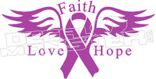 Faith Love Hope Cancer  Decal Sticker