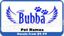 Pet Name Memorial Decal Sticker