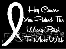 Hey Cancer Picked Wrong Bitch Decal Sticker