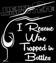 I Rescue Wine Trapped in Bottles Drink Decal Sticker