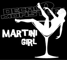 Martini Girl Decal Sticker