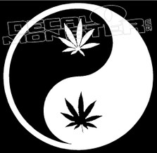 Ying Yang Weed Cannabis Decal Sticker