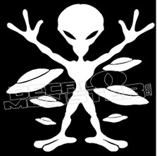 Alien UFO Guy Stuff Decal Sticker