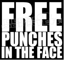 Free Punches in The Face Guy Stuff Decal Sticker