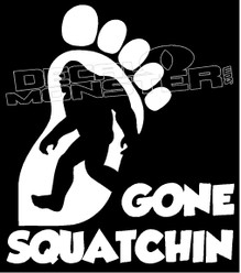 Gone Squatchin Guy Stuff Decal Sticker
