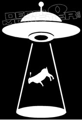 UFO Cow Beam Up Guy Stuff Decal Sticker