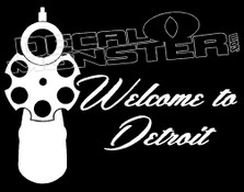 Welcome to Detroit Gun 2 Guy Stuff Decal Sticker