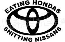 Toyota Eating Hondas Shitting Nissans Funny Decal Sticker