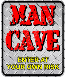 Man Cave Enter At Your Own Risk Decal Sticker 