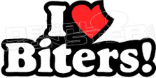 I Heart Love Biters Decal Sticker