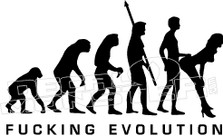 Fucking Evolution Funny Decal Sticker