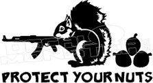 Protect Your Nuts Squirrel Funny Decal Sticker
