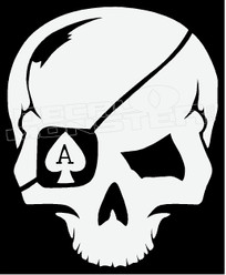 Lucky Ace Eye patch Skull Decal Sticker