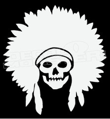 Native Chief Skull Decal Sticker