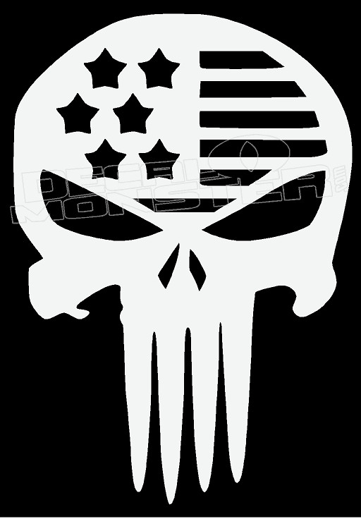 Usa Stars And Stripes Punisher Skull Decal Sticker