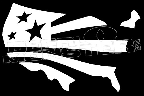 Stars and Stripes USA Silhouette Decal Sticker - DecalMonster.com