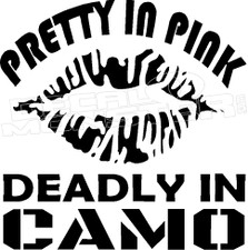 Pretty In Pink Deadly in Camo Decal Sticker