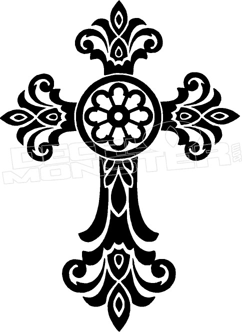 Catholic Cross Tribal 1 Religious Decal Sticker - DecalMonster.com