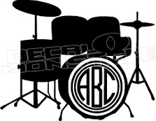 Drum Kit Silhouette 1 Add Your Lettering Decal Sticker