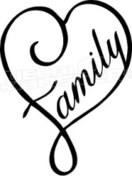 Family Heart 1 Wording Decal Sticker