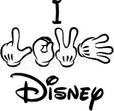 I Love Disney 11 Decal Sticker
