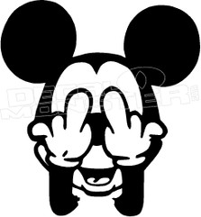 Micky Mouse Rude Middle Finger Decal Sticker