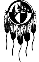 Tribal Dreamcatcher 1 Bear Paw Native Decal Sticker
